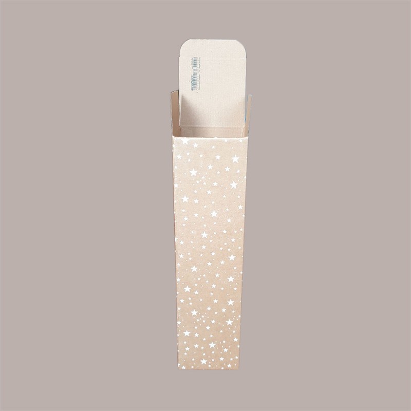 Scatola Astuccio Porta 1 Bottiglia 750 ml  Carta Avana Grafica Stelle Bianche Galaxy 90x90H340mm 10 pezzi [7ee63c63]