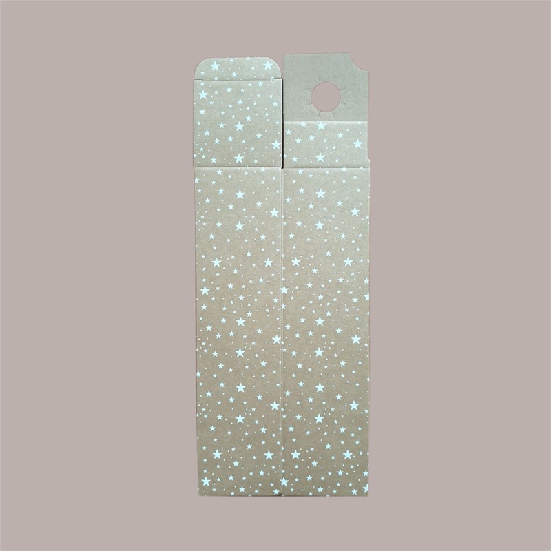 Scatola Astuccio Porta 1 Bottiglia 750 ml  Carta Avana Grafica Stelle Bianche Galaxy 90x90H340mm 10 pezzi [7bb67b7d]