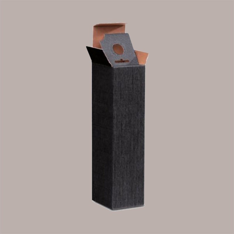 20 Pz Scatola Astuccio Porta 1 Bottiglia 750 ml Olio Vino in Cartoncino Ondulato Nero 90x90H345mm [f19f3869]