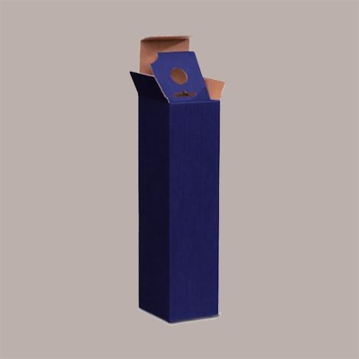 Scatola Astuccio Porta 1 Bottiglia 750 ml  Olio Vino in Cartoncino Ondulato Blu 90x90H345mm 20 Pezzi [3c5969b0]
