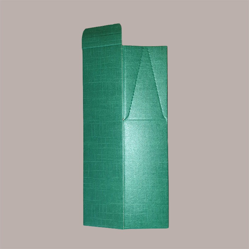 Scatola Astuccio Porta 1 Bottiglia 750 ml Olio Vino Cartoncino grafica Seta Verde 90x90H370mm 10 Pezzi [99eeafd2]