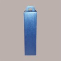 Scatola Astuccio Porta 1 Bottiglia 750 ml  in Carta Grafica Juta Blu con Manico 90x90H340mm 10 Pezzi [05ddccb1]