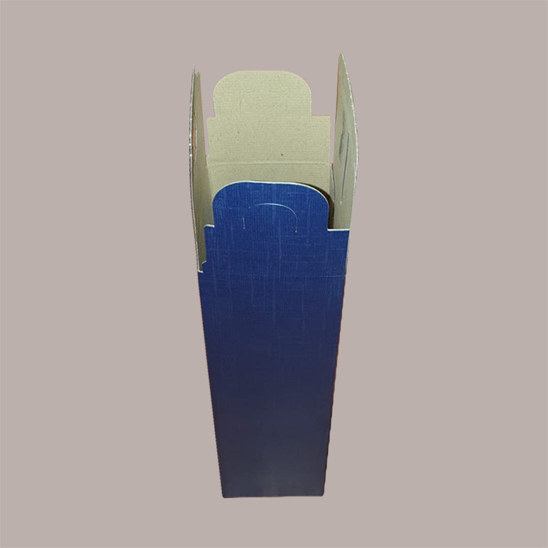 Scatola Astuccio Porta 1 Bottiglia 750 ml  in Carta Grafica Juta Blu con Manico 90x90H340mm 10 Pezzi [b2c00db5]