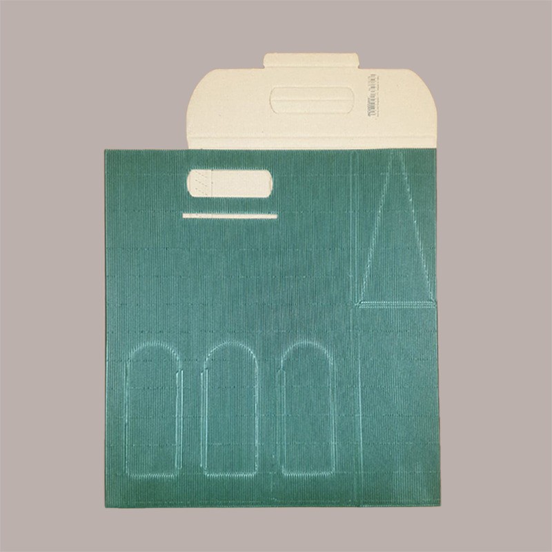 10 Pz Scatola Astuccio Porta 3 Bottiglie 750 ml Olio Vino in Cartoncino Onda Verde 270x90x385mm [493571d0]