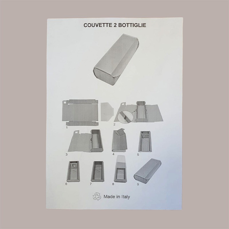 Scatola Porta 2 Bottiglie 750 ml Couvette Stese con Apertura a libro Oro e Nero 5 pezzi [09c4c2d5]