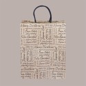 20 Pz Shopper Borsa Porta 3 Bottiglie 750 ml con Manico Cordino avana grafica Natale Words 275x95H380mm [616f9fb6]