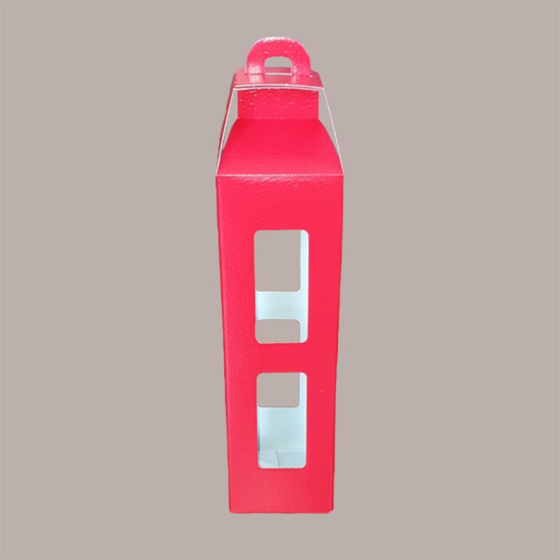 10 Pz Scatola Astuccio Porta 1 Bottiglia 750 ml Olio Vino Cartoncino Rosso grafica effetto pelle a forma Lanterna 90x [758f8d62]
