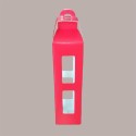10 Pz Scatola Astuccio Porta 1 Bottiglia 750 ml Olio Vino Cartoncino Rosso grafica effetto pelle a forma Lanterna 90x [758f8d62]