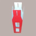 Scatola Astuccio Porta 1 Bottiglia 750 ml Olio Vino Cartoncino Rosso grafica effetto pelle a forma Lanterna 90x90H350 [c2924c66]