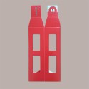 Scatola Astuccio Porta 1 Bottiglia 750 ml Olio Vino Cartoncino Rosso grafica effetto pelle a forma Lanterna 90x90H350 [c7c20b78]