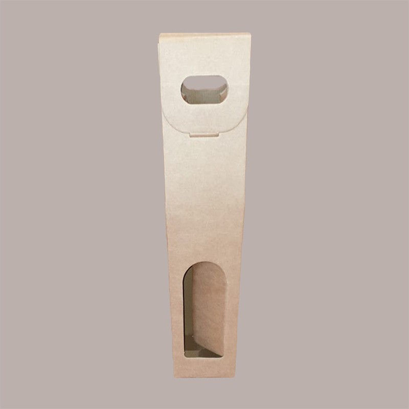 Scatola Astuccio Porta 1 Bottiglia 750 ml Olio Vino  in Cartoncino Avana con finestra 90x90H385mm [24df505a]