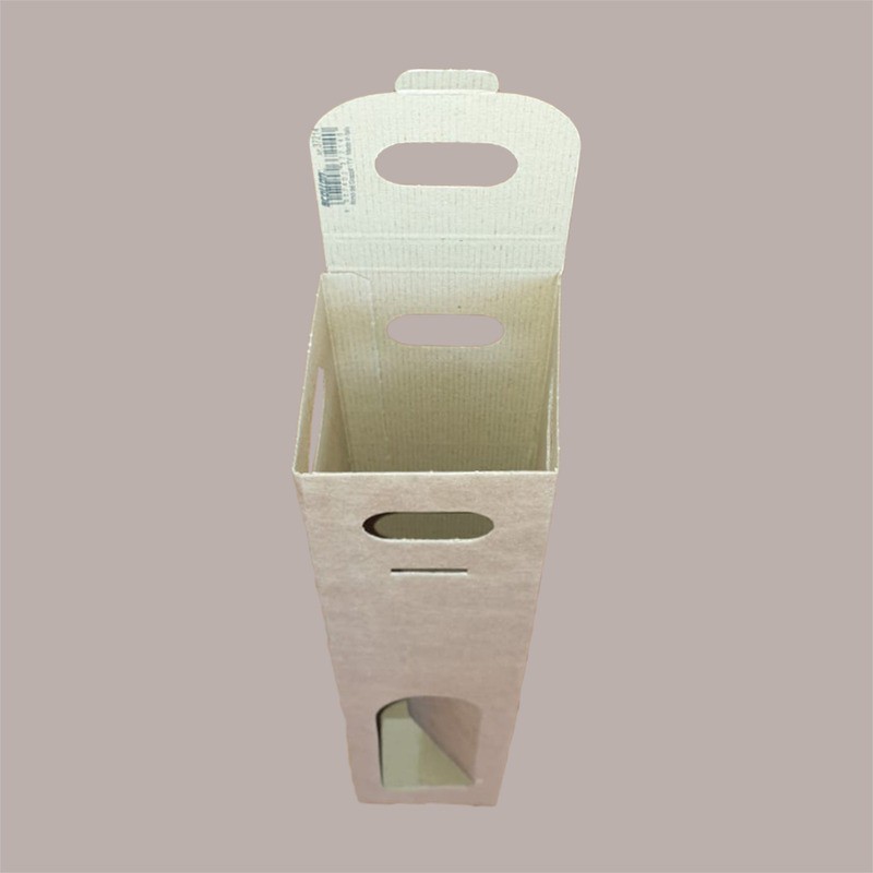 Scatola Astuccio Porta 1 Bottiglia 750 ml Olio Vino  in Cartoncino Avana con finestra 90x90H385mm [93c2915e]
