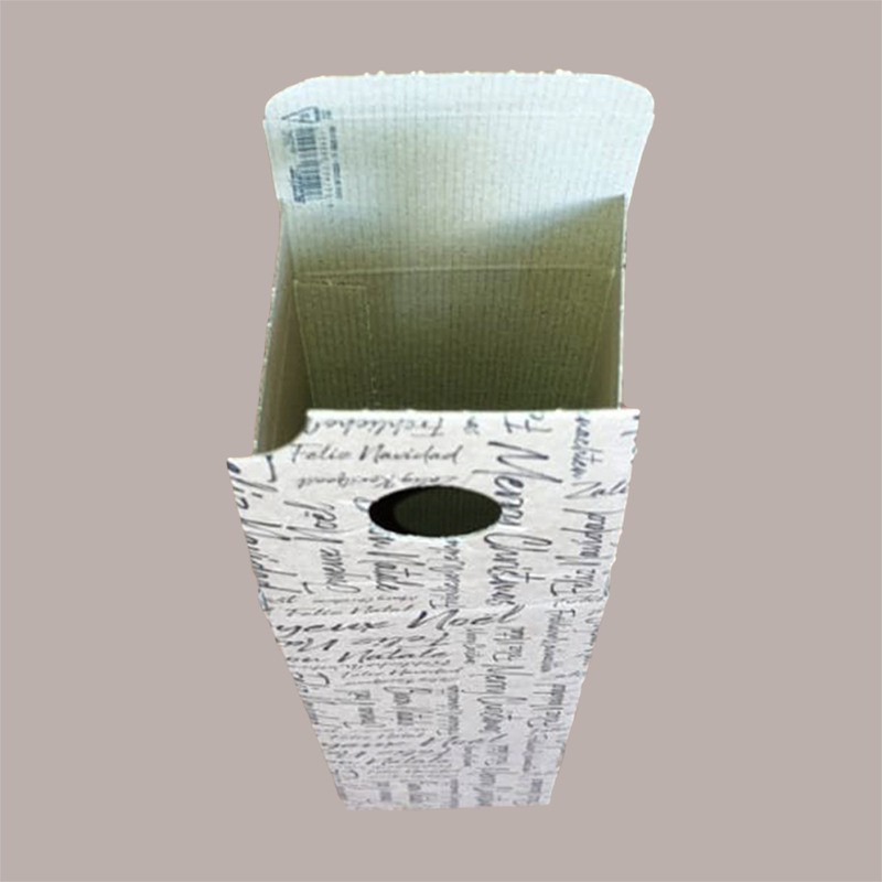 Scatola Astuccio Porta 1 Bottiglia 750 ml Olio Vino Carta Avana Grafica Natale Words 90x90H340mm 10 pezzi [215b842d]