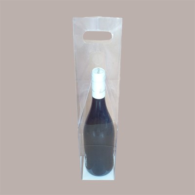 Scatola Astuccio Porta 1 Bottiglia 750 ml Olio Vino in Plastica Trasparente con Manico 90x90H430mm 10 Pezzi [7a06f4e7]