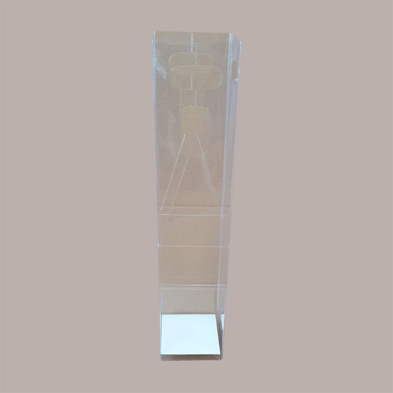 Scatola Astuccio Porta 1 Bottiglia 750 ml Olio Vino in Plastica Trasparente con Manico 90x90H430mm 10 Pezzi [143d76ee]