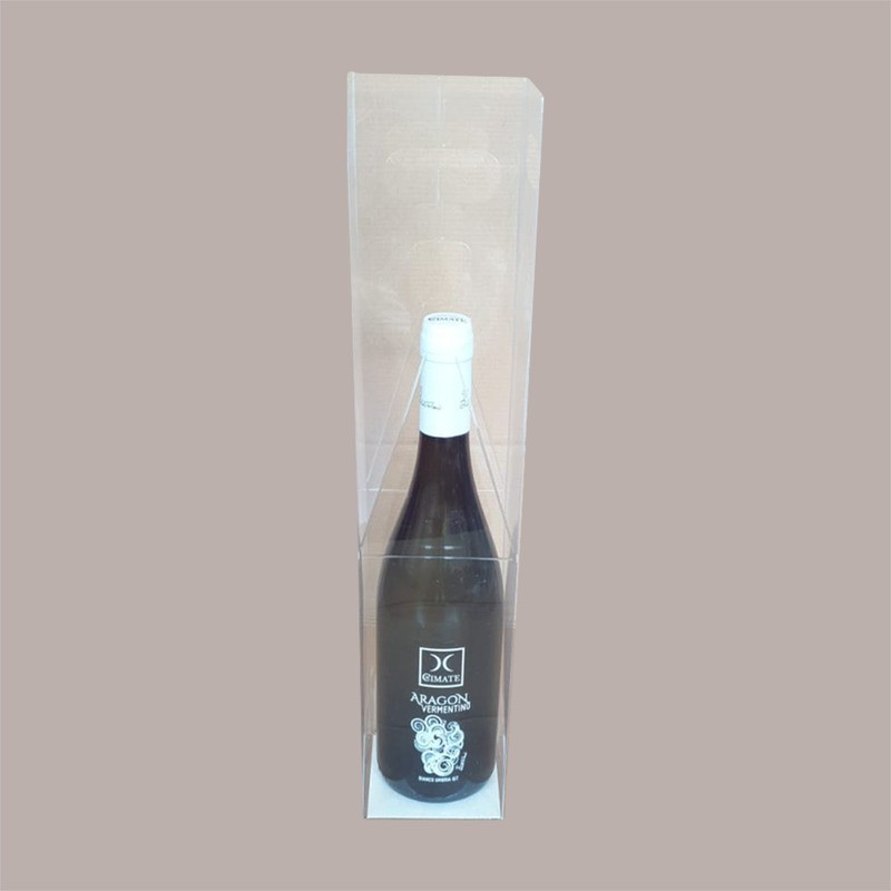 Scatola Astuccio Porta 1 Bottiglia 750 ml Olio Vino in Plastica Trasparente 90x90H370mm 10 Pezzi [5a993e8c]