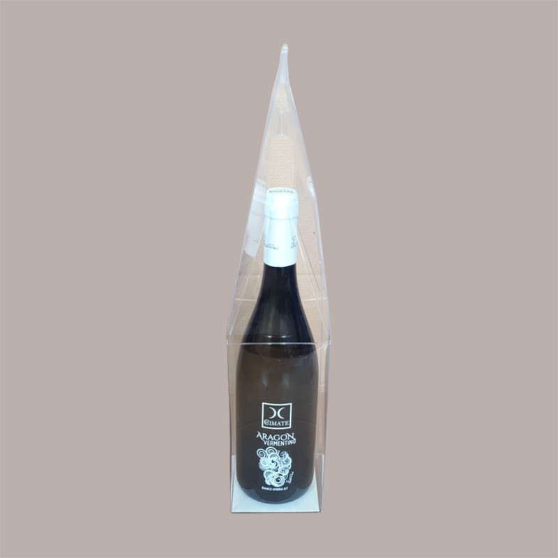 Scatola Astuccio Porta 1 Bottiglia 750 ml Olio Vino in Plastica Trasparente 90x90H370mm 10 Pezzi [2f8599f6]