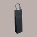 Borsa Busta Carta Nera porta 1 Bottiglia 750 ml con Manico in Cordoncino 12+9x40cm 20 pezzi [d7fe33c5]