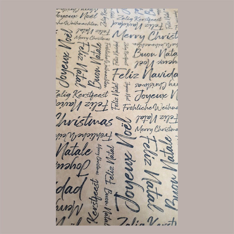 10 Pz Scatola Astuccio Porta 3 Bottiglie 750 ml Olio Vino in Cartoncino Avana grafica Natale Words 270x90H385mm [2f424048]