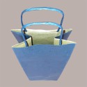 20 Borsa Busta Carta Blu porta 1 Bottiglia 750 ml con Manico in Cordoncino 12+9x40cm [aa6b8fb0]