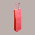 Borsa Busta Carta Rossa porta 1 Bottiglia 750 ml con Manico in Cordoncino 12+9x40cm 20 pezzi [fcb3646f]