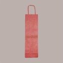 Borsa Busta Carta Rossa porta 1 Bottiglia 750 ml con Manico in Cordoncino 12+9x40cm 20 pezzi [97d8a178]