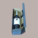 Scatola Astuccio Porta 1 Bottiglia 750 ml Olio Vino Cantinetta Stesa in Carta Onda Nero 340x90H90mm 10 Pezzi [437520d1]