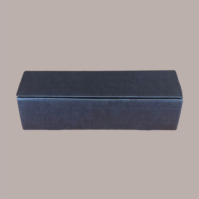 Scatola Astuccio Porta 1 Bottiglia 750 ml Olio Vino Cantinetta Stesa in Carta Onda Nero 340x90H90mm 10 Pezzi [f468e1d5]