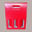 10 Pz Scatola Astuccio Porta 3 Bottiglie 750 ml Olio Vino in Cartoncino Rosso grafica effetto pelle 270x90H385mm [a5bf9035]