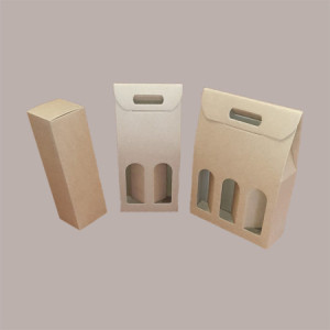 10 Pz Scatola Astuccio Porta 1 Bottiglia 500/750 ml Liquore in Cartoncino Avana Liscio 75x75H400mm [692c441c]