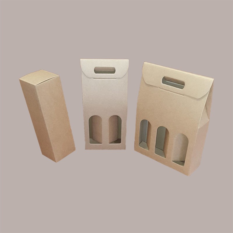 10 Pz Scatola Astuccio Porta 1 Bottiglia 500/750 ml Liquore in Cartoncino Avana Liscio 75x75H400mm [692c441c]