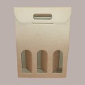 10 Pz Scatola Astuccio Porta 3 Bottiglie 750 ml Champagne in Cartoncino Avana Liscio 300x100H385mm [3aaab16c]
