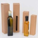 Scatola Astuccio Porta 1 Bottiglia 500 ml Olio in Cartoncino Onda Avana Petit 65x65H320mm 20 pezzi [09bf628b]