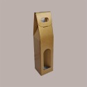 Scatola Astuccio Porta 1 Bottiglia 750 ml Olio Vino in Cartoncino grafica Skin Oro con Finestra 90x90H385mm 10 Pezzi [7aa314a3]