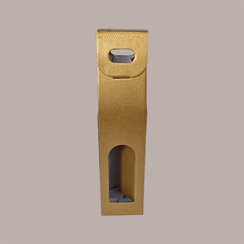 Scatola Astuccio Porta 1 Bottiglia 750 ml Olio Vino in Cartoncino grafica Skin Oro con Finestra 90x90H385mm 10 Pezzi [a38557ae]