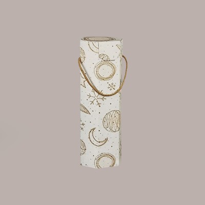 Scatola Astuccio Porta 1 Bottiglia 750 ml Vino e Olio esagonale con cordino in cartoncino grafica White 95x95H355mm 1 [5f5f517e]