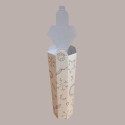 10 Pz Scatola Astuccio Porta 1 Bottiglia 750 ml Vino e Olio esagonale con cordino in cartoncino grafica White 95x95H3 [8329556d]