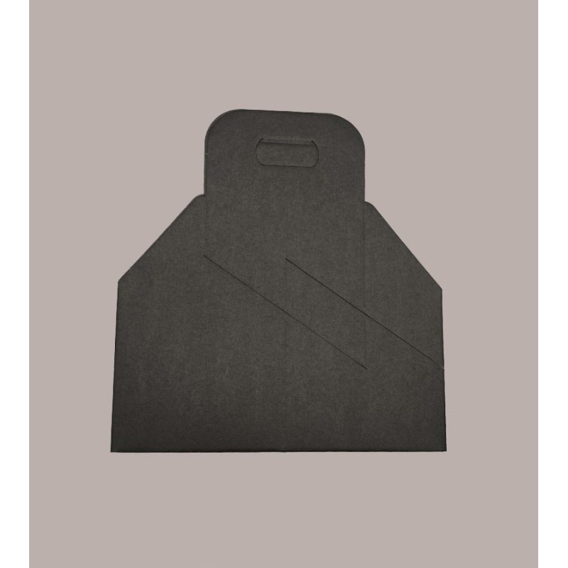 10 Pz Cestello Aperto Porta 4 Bottiglie Olio/Birra da 500 ml in Cartoncino Rigido Kraft nero, 150x150H320mm, Ideale p [45705919]