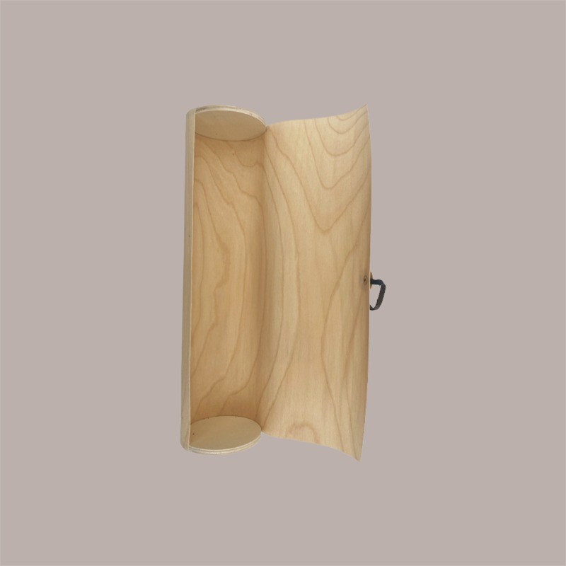 Scatola Astuccio in Legno Porta 1 Bottiglia 750 ml con cordino H32,5cm Dm 8cm 2 Pezzi [1b2ca444]