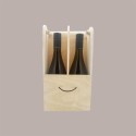 1 Pz Cofanetto in Legno Porta 2 Bottiglie 750 ml Ideale per Confezione Regalo 33+9x18,5cm [a268d443]