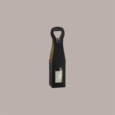 Scatola Astuccio Porta 1 Bottiglia 750 ml vino e olio New Bag in Cartoncino Seta Nero 90x90H410mm 10 Pezzi [1c073ba5]