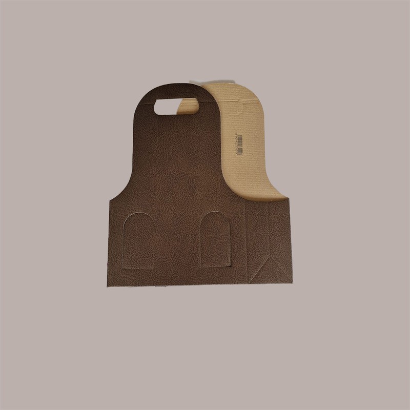 Scatola Astuccio Porta 2 Bottiglie 750 ml vino e olio New Bag in Cartoncino Marrone effetto Pelle 180x90H410mm 10 Pez [a3d7c6dd]