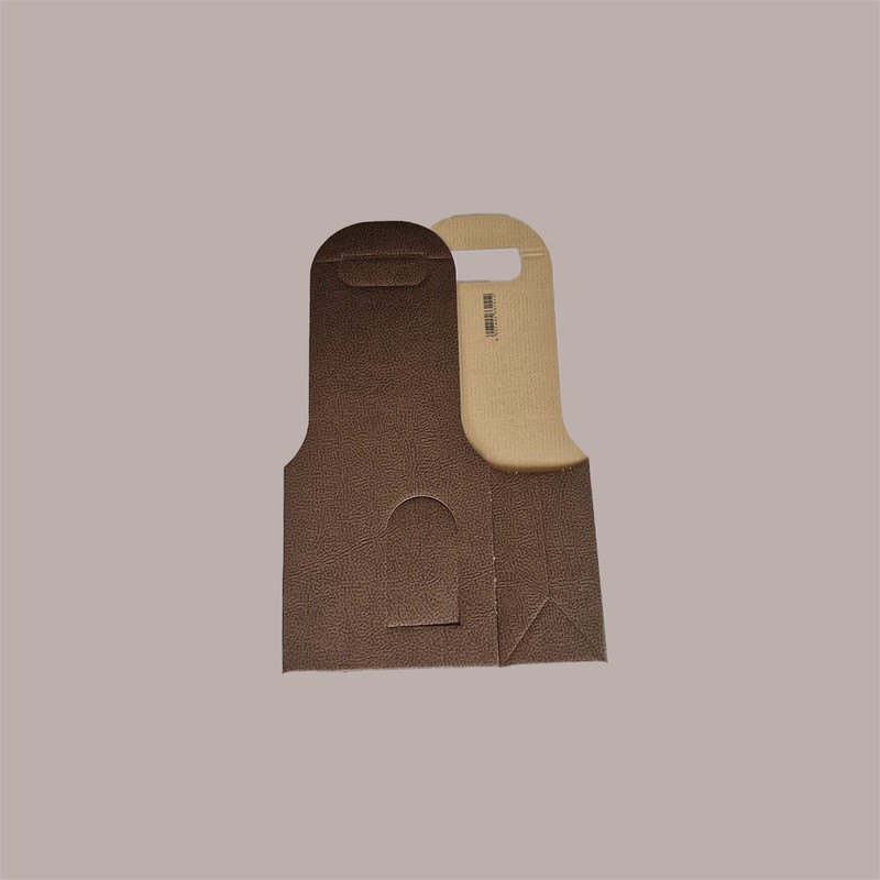 Scatola Astuccio Porta 2 Bottiglie 750 ml vino e olio New Bag in Cartoncino Marrone effetto Pelle 180x90H410mm 10 Pez [119a40c7]