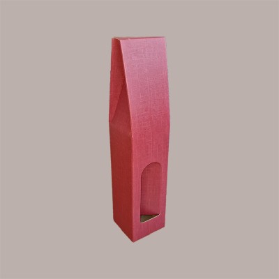 Scatola Astuccio Porta 1 Bottiglia 750 ml Olio Vino in Cartoncino Seta Bordeaux con Finestra 90x90x385mm 20 Pezzi [2d7577e0]