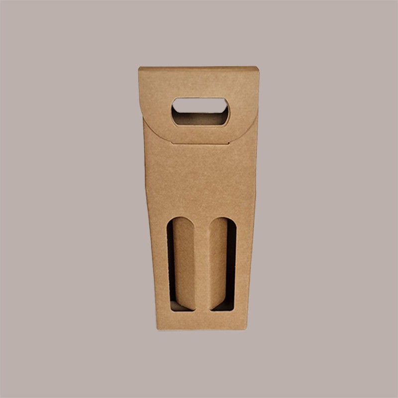 20 Pz Scatola Astuccio Porta 2 Bottiglie 500 ml Olio Cartoncino Avana Liscio 130x65H335mm [553c3f17]