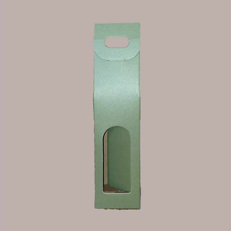20 Pz Scatola Astuccio Porta 1 Bottiglia 750 ml Olio Vino in Carta Linea Verde con Finestra 90x90H385mm [d2ac670e]
