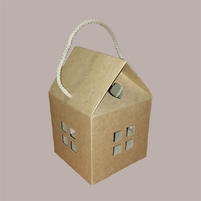 Casetta in Cartoncino Avana con Cordini Piccola 120x120H110mm 20 pezzi [c4db89f0]