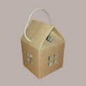 20 Pz Scatola per Confezione Regalo Natale Casetta in Cartoncino Avana Natale con Cordini 120x120H110mm [c4db89f0]