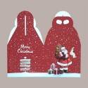 Scatola Porta Panettone Piccolo da 100gr in Cartoncino Rosso grafica Babbo Natale 100x100H100mm 20 pezzi [a5383ced]