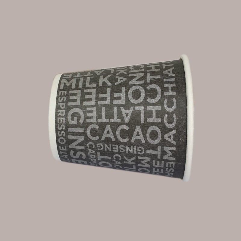 Bicchiere Termico in Carta Monouso Nero grafica Coffee Black per Caffè Cappuccino 6oz 180 ml 100 Pezzi [92050685]